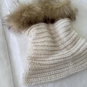 y2k chunky knit tub top with fur trim